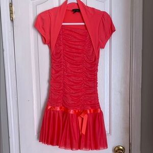 Girls' Pink Dress with Bolero